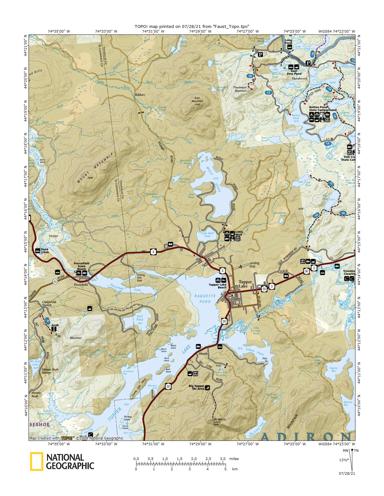 Map of Tupper Lake